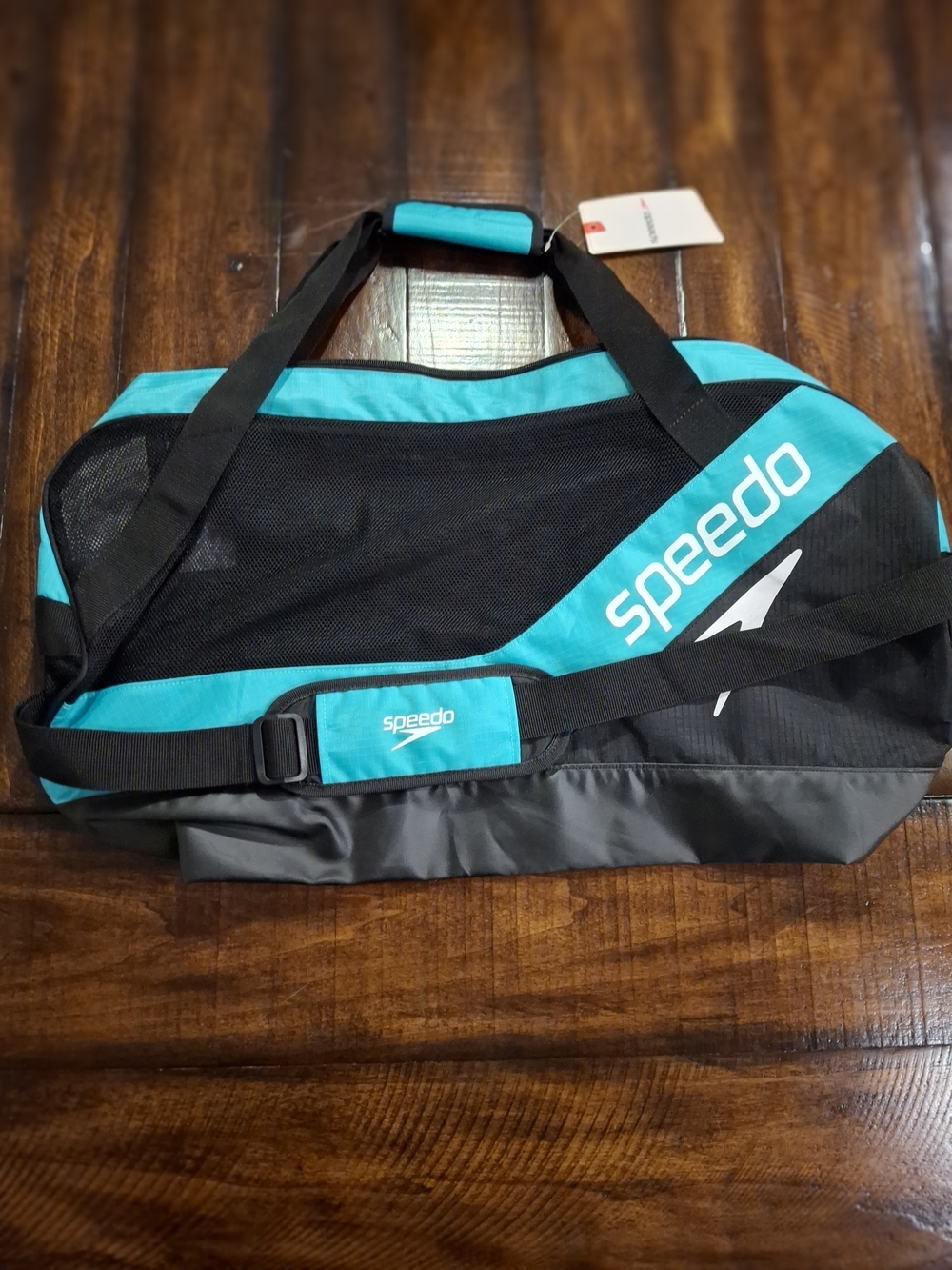 Speedo Teal and Black Mesh Duffel Bag